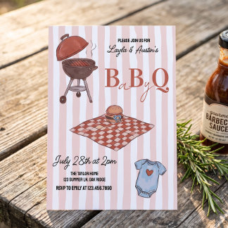 Invitation pour une Baby Shower BBQ pour un bébé c