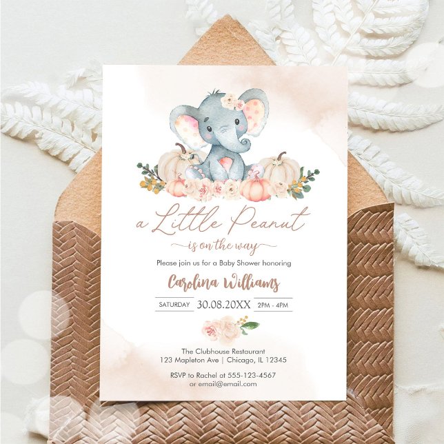 Invitation pour une Baby Shower Bébé Cacahuète (Créateur téléchargé)