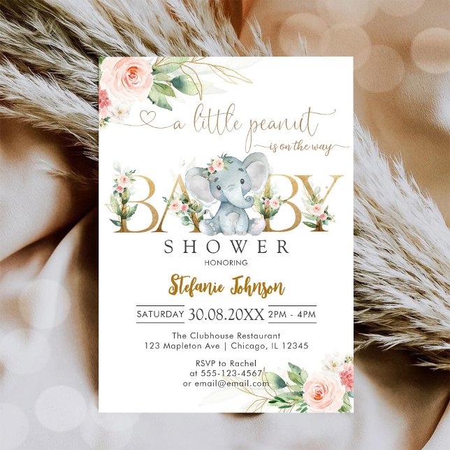 Invitation pour une Baby Shower Bébé Cacahuète (Créateur téléchargé)