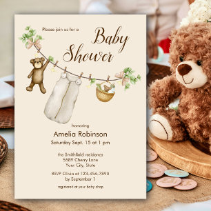 Invitation pour une Baby Shower Bohème Aquarelle M