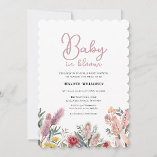 Invitation pour une baby shower botanique australi