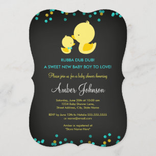 Invitation pour une Baby Shower Canard en Caoutcho