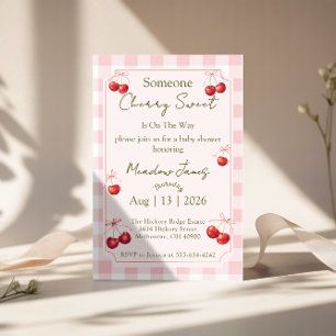 Invitation pour une Baby Shower - Cerise Douce