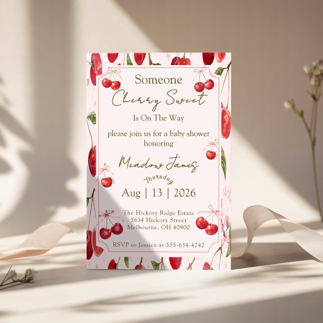 Invitation pour une Baby Shower - Cerise Douce (Créateur téléchargé)