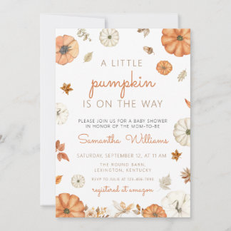 Invitation pour une baby shower Citrouille Bébé, P