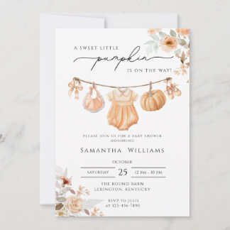 Invitation pour une baby shower Citrouille Bébé, P