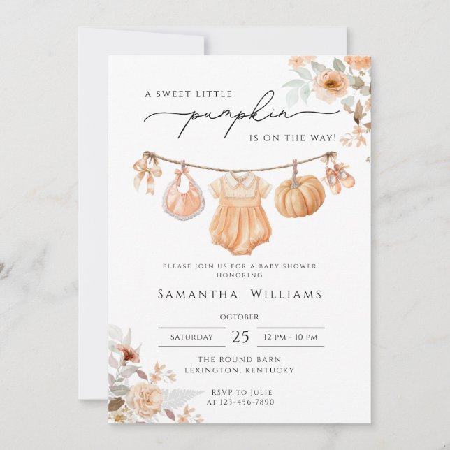 Invitation pour une baby shower Citrouille Bébé, P (Devant)