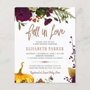 Invitation pour une baby shower d'automne "tomber 