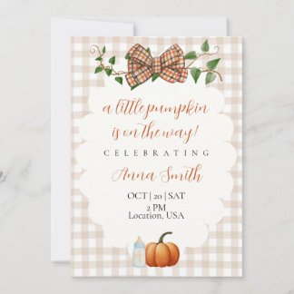 Invitation pour une Baby Shower de Bébé Citrouille