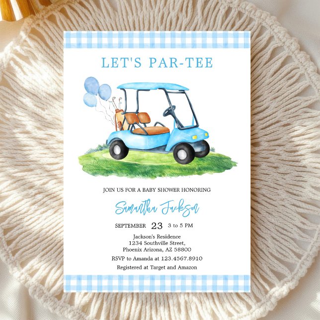 Invitation pour une Baby Shower de golf Let's Par- (Créateur téléchargé)