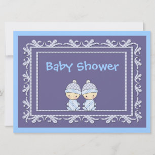 Invitation pour une Baby Shower de jumeaux garçons
