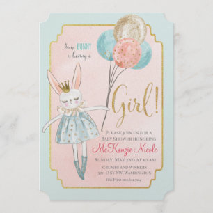 Invitation pour une Baby Shower de Lapin Mignon