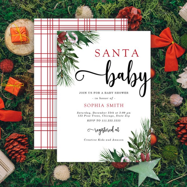 Invitation pour une baby shower de Noël avec Santa (Créateur téléchargé)