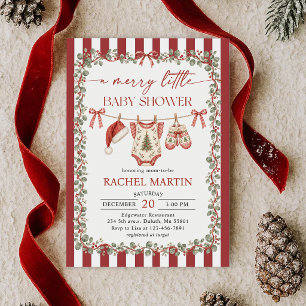 Invitation pour une Baby Shower de Noël Merry Litt