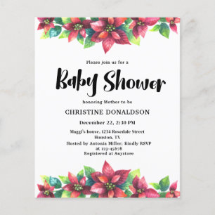 Invitation pour une Baby Shower d'hiver de Noël à 