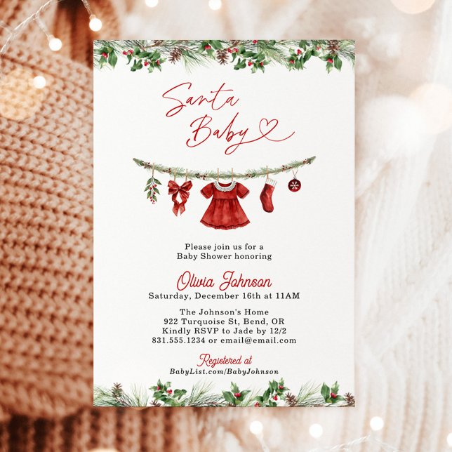 Invitation pour une baby shower d'hiver, Fille San (Créateur téléchargé)
