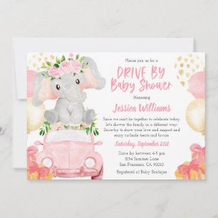 Invitation pour une baby shower en voiture avec él