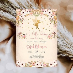 Invitation pour une Baby Shower Fée