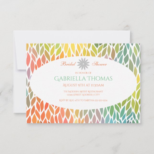 Invitation pour une Baby Shower Fleurs Abstraites- (Devant)