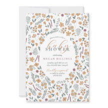 Invitation pour une baby shower fleurs sauvages - 