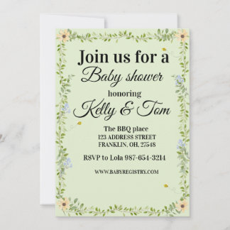 Invitation pour une baby shower Floralish