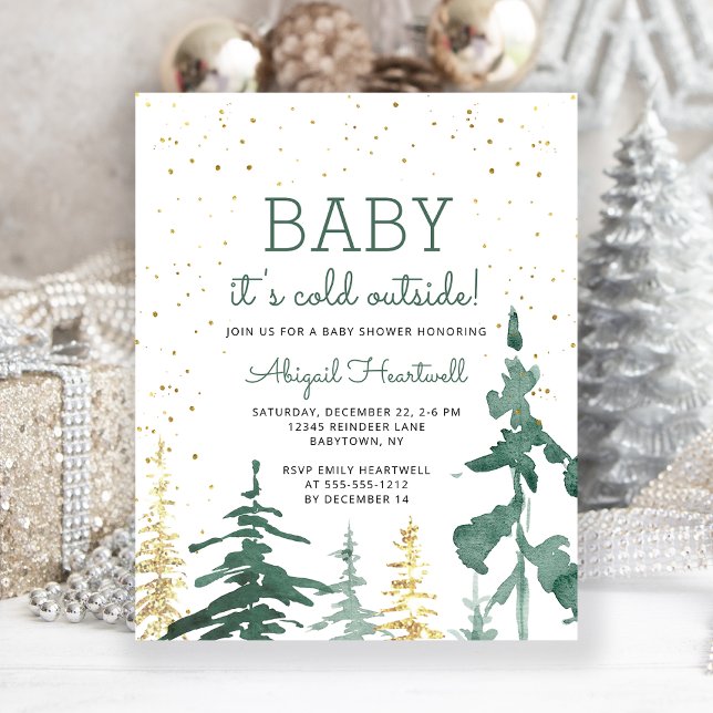 Invitation pour une Baby Shower "Forêt d'hiver" à  (Créateur téléchargé)