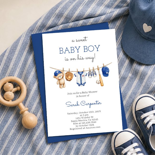 Invitation pour une Baby Shower Garçon de Baseball (Créateur téléchargé)