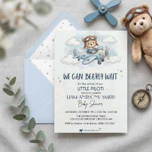 Invitation pour une Baby Shower Garçon Ourson en