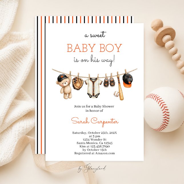 Invitation pour une Baby Shower Garçon sur le thèm (Créateur téléchargé)