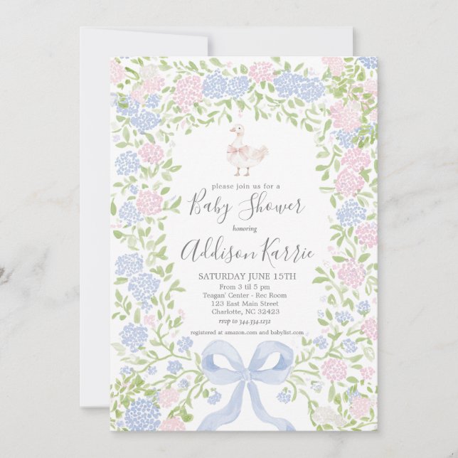 Invitation pour une baby shower grandmillennial de (Devant)