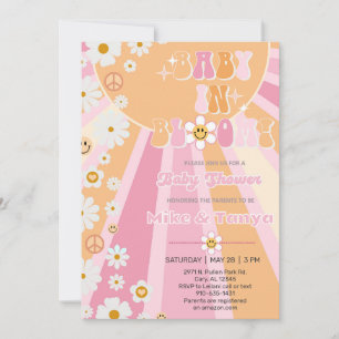Invitation pour une baby shower Groovy baby in blo