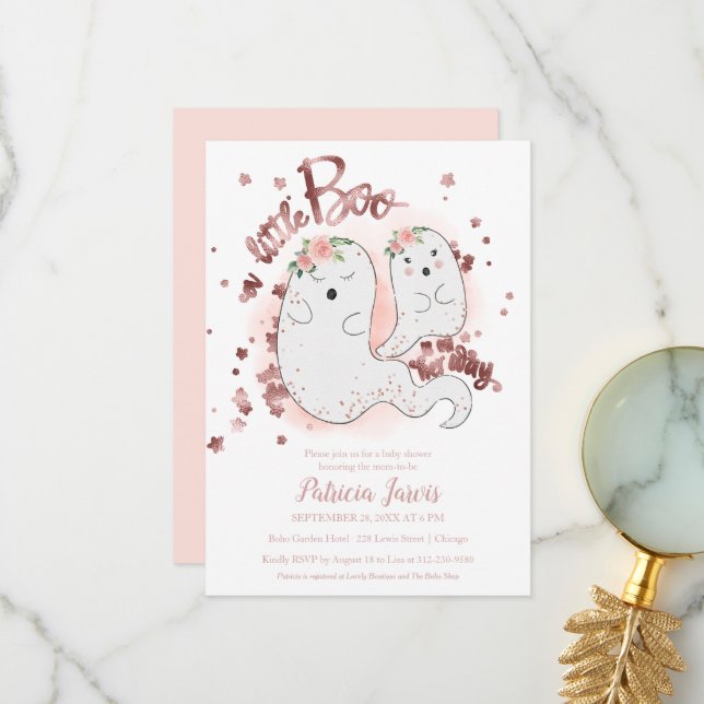 Invitation pour une Baby Shower Halloween : Un Pet (Devant/Arrière en situation)