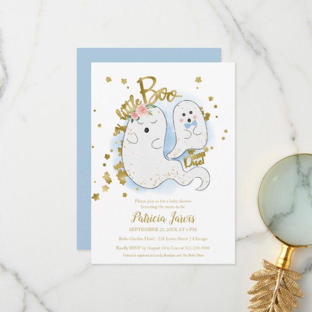 Invitation pour une Baby Shower Halloween : Un Pet (Devant/Arrière en situation)