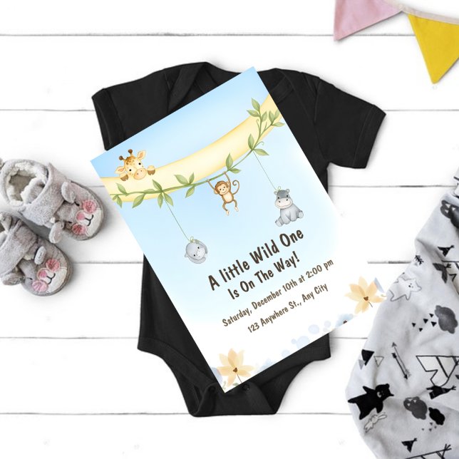 Invitation pour une Baby Shower Jungle Wild One (Créateur téléchargé)