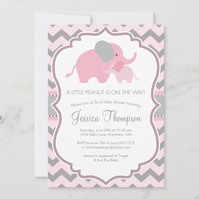 Invitation pour une Baby Shower Little Peanut (Devant)