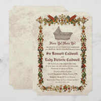 Invitation pour une Baby Shower Médiévale Renaissa