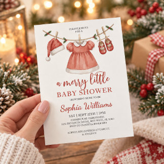 Invitation pour une Baby Shower Merry Little