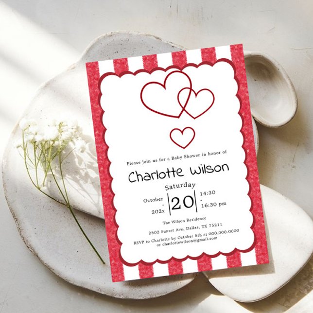 Invitation pour une baby shower moderne avec des b (Créateur téléchargé)