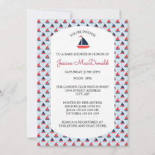 Invitation pour une baby shower - Motif voilier