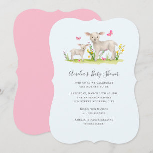 Invitation pour une Baby Shower Mouton Bébé Maman 