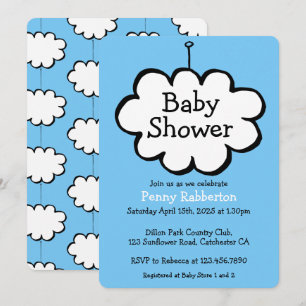 Invitation pour une Baby Shower Nuage au Bout d'un