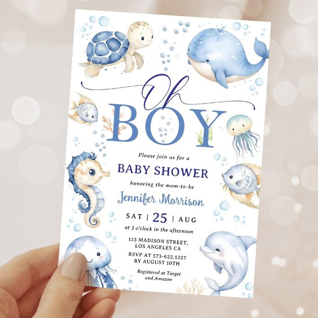 Invitation pour une Baby Shower "Oh Garçon Sous l' (Créateur téléchargé)