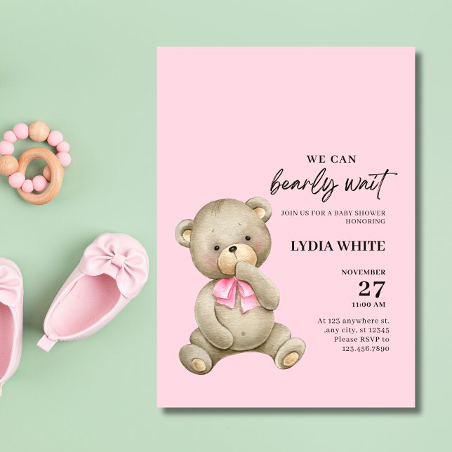 Invitation pour une Baby Shower Ours en Peluche, P (Créateur téléchargé)