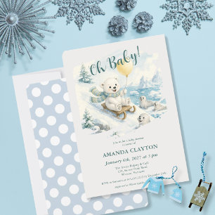 Invitation pour une Baby Shower Ours Polaire