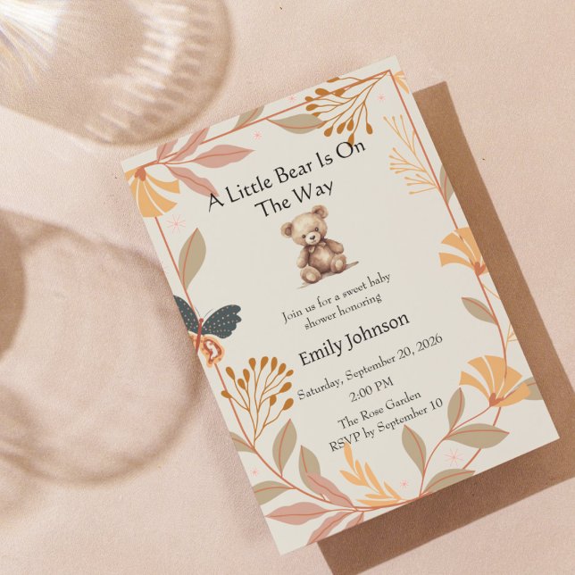 Invitation pour une Baby Shower Ourson Mignon (Créateur téléchargé)