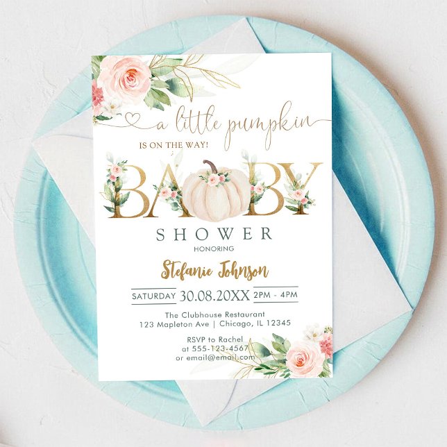Invitation pour une Baby Shower Petit Citrouille (Créateur téléchargé)