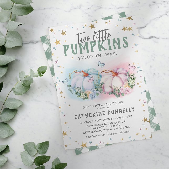 Invitation pour une Baby Shower pour des jumeaux g (Créateur téléchargé)