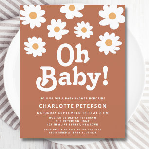 Invitation pour une baby shower rétro à petit budg