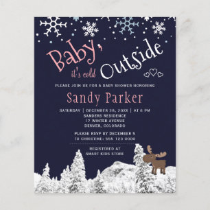 Invitation pour une baby shower rustique et hivern