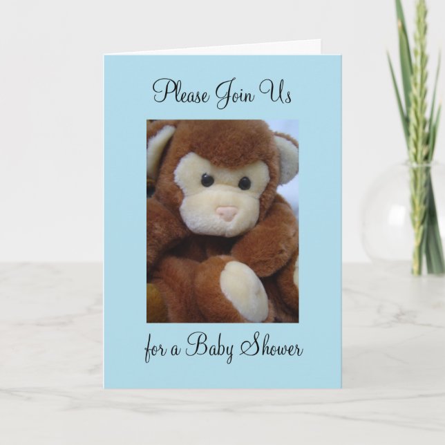 Invitation pour une baby shower singe (Devant)